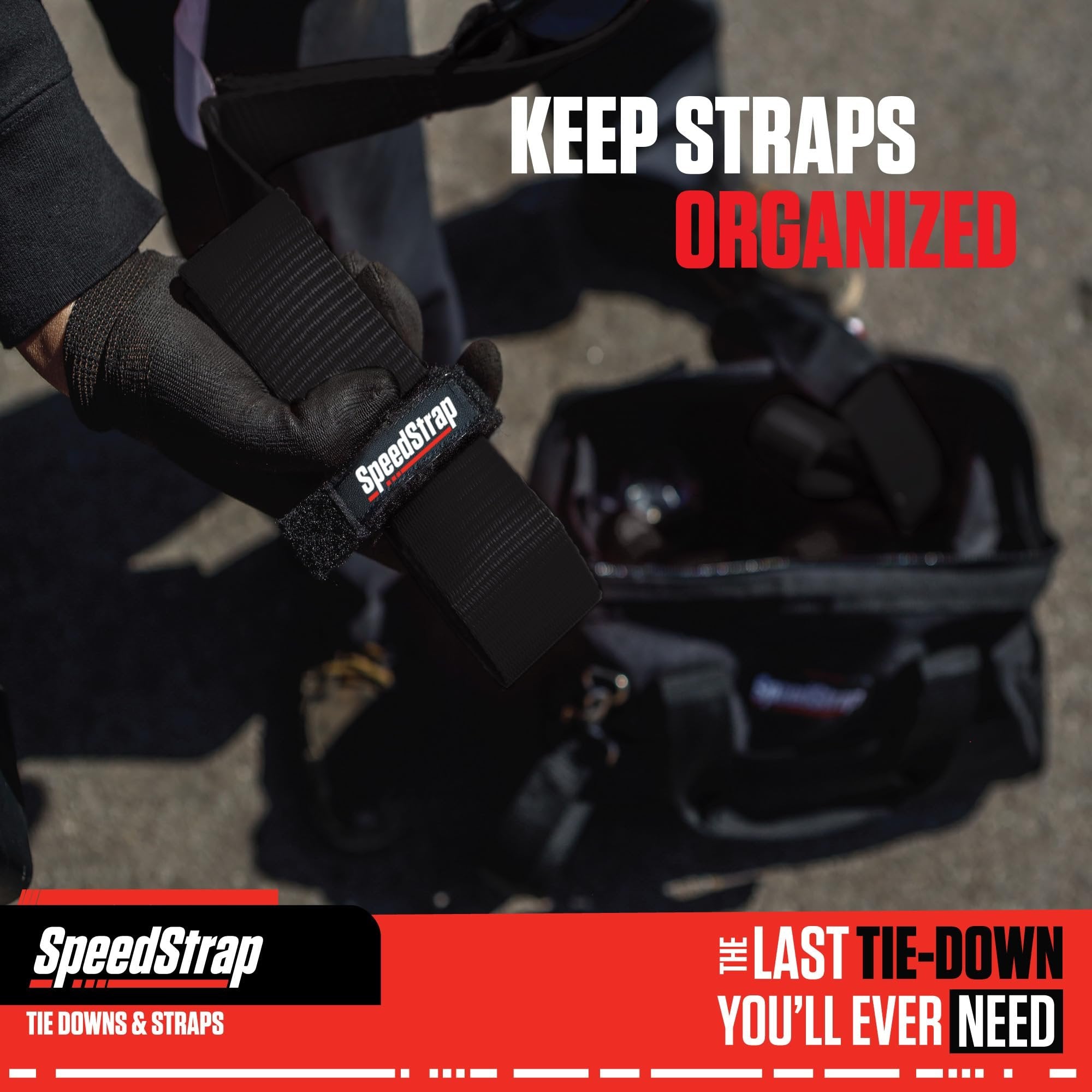 SpeedStrap Through Wheel Car Tie Down Straps for Trailers (4-Pack) - 2 Inch x 10 Feet (10,000lb Break Strength) Heavy-Duty Tire Straps with Snap Hooks & Lasso's - for Trailers, UTVs, Cars - Black