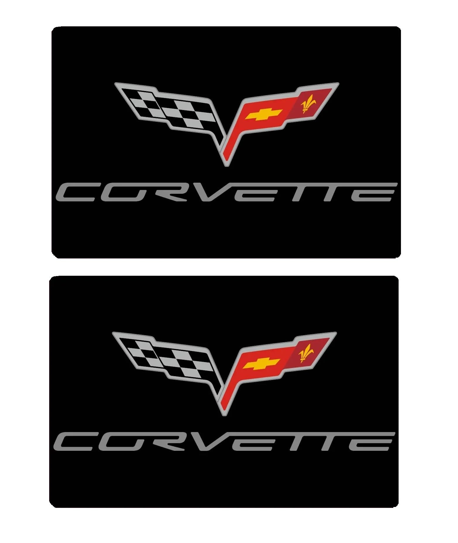 C6 Corvette Logo Sun Visor Label Cover Decal - Set of 2 Domed : 2005 - 2013