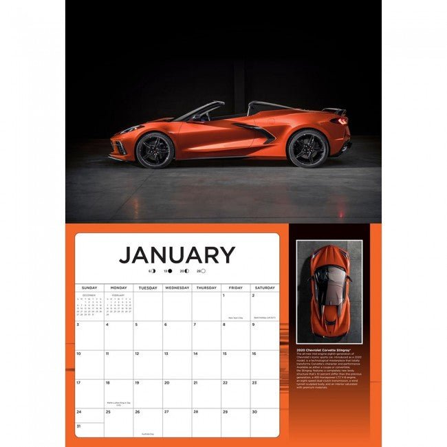 Corvette 16 Month 2021 Calendar