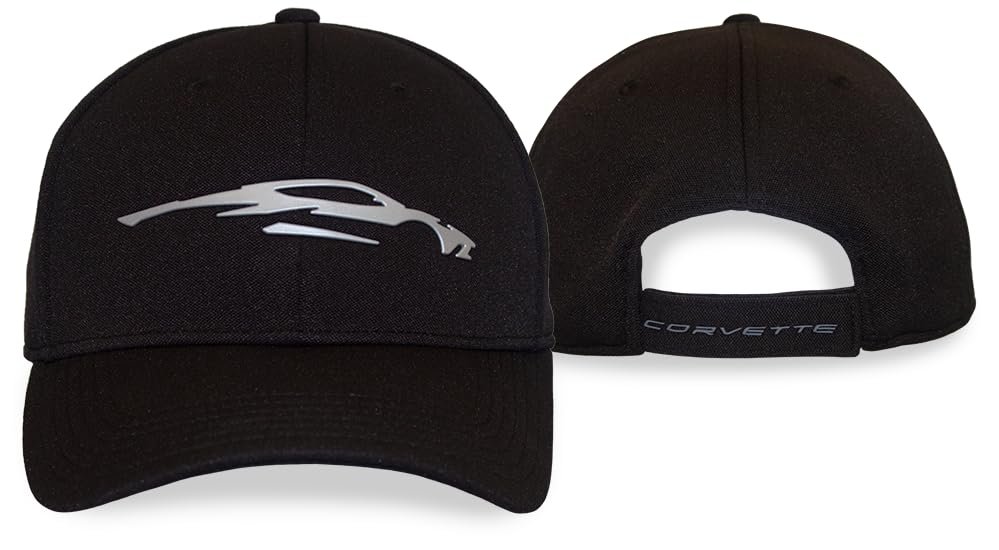 C8 Corvette Next Generation Gesture Hat - Adjustable Men's Chevrolet Cap - Officially Licensed by GM Black