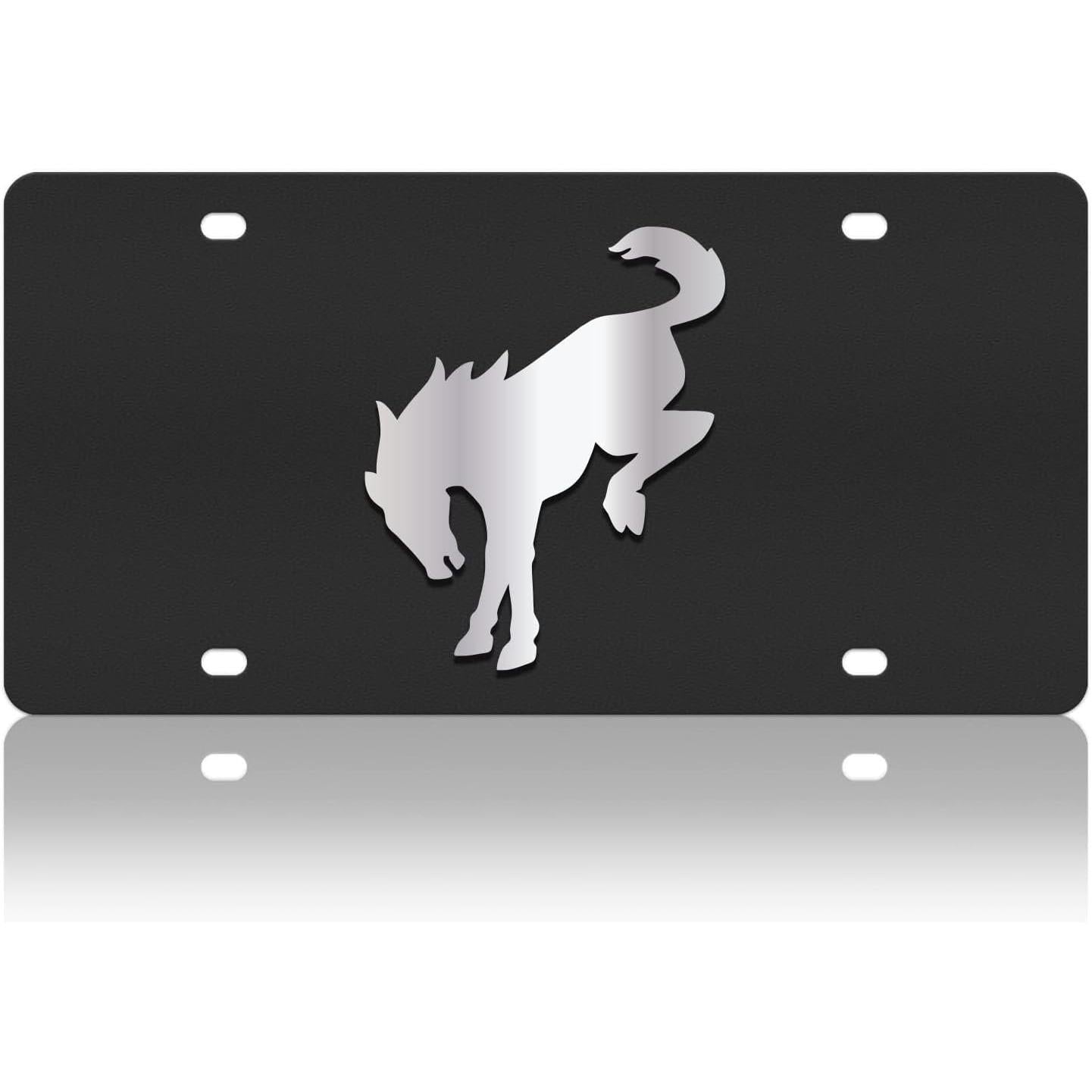 Eurosport Daytona- Compatible with 2021-2023 Ford Bronco Logo- Carbon Steel License Plate