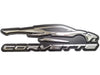 C8 Corvette Gesture Logo & Script Sign - Chrome : 34" x 10"