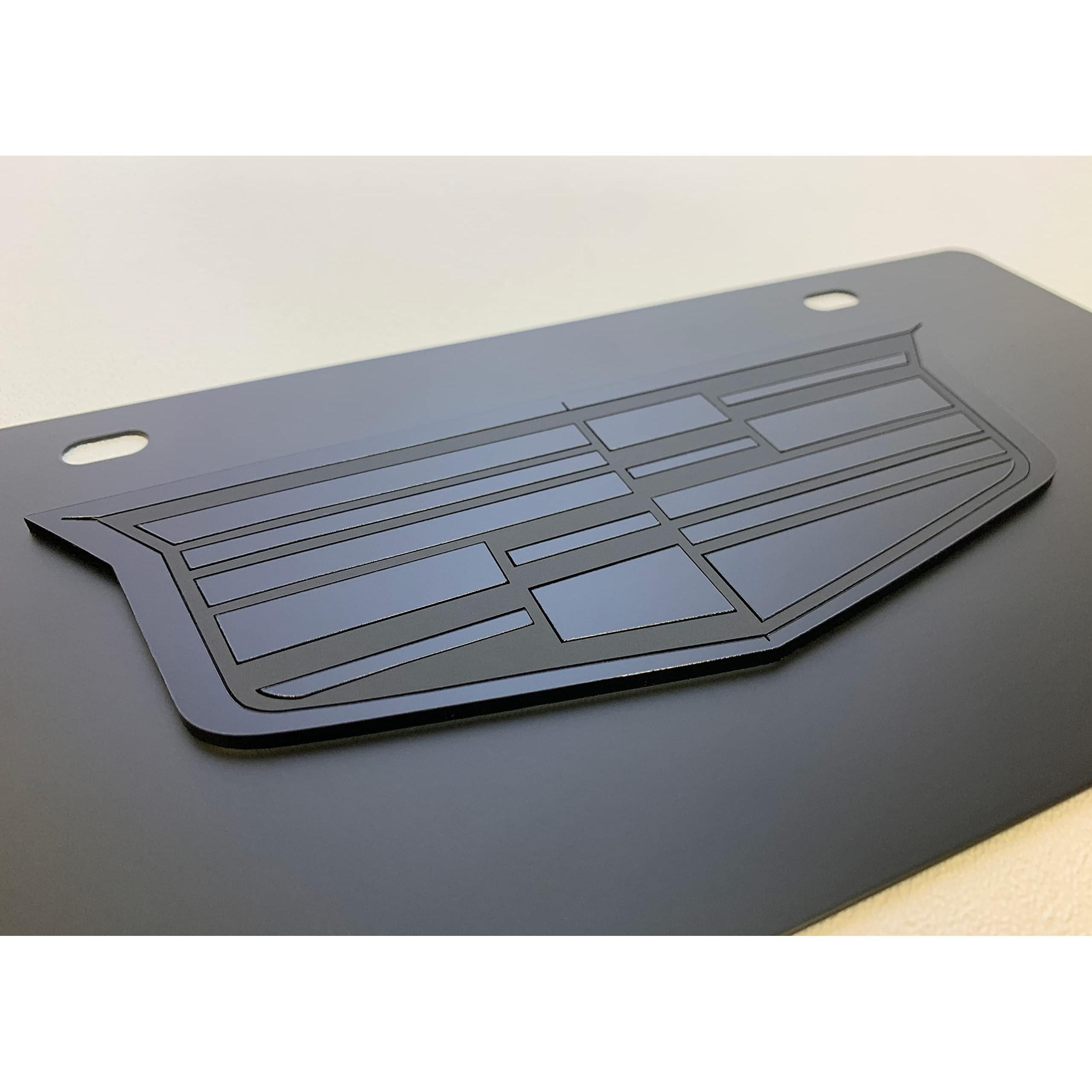 Eurosport Daytona- Cadillac Blackout Logo, Compatible with 2014- Current - Carbon Steel License Plate