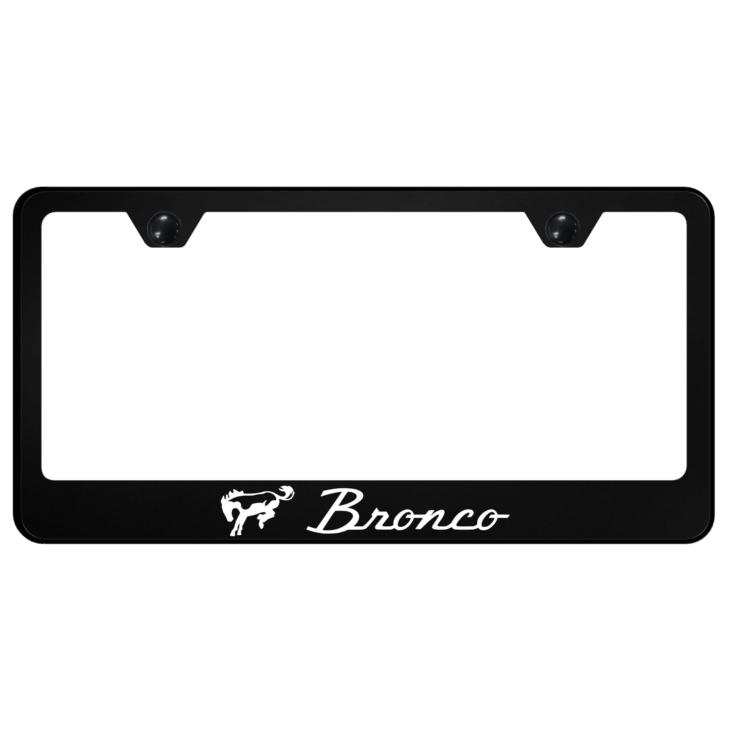 Au-TOMOTIVE GOLD, INC. Officially Licensed UV Print Logo on Black Polycarbonate License Plate Frame for Bronco