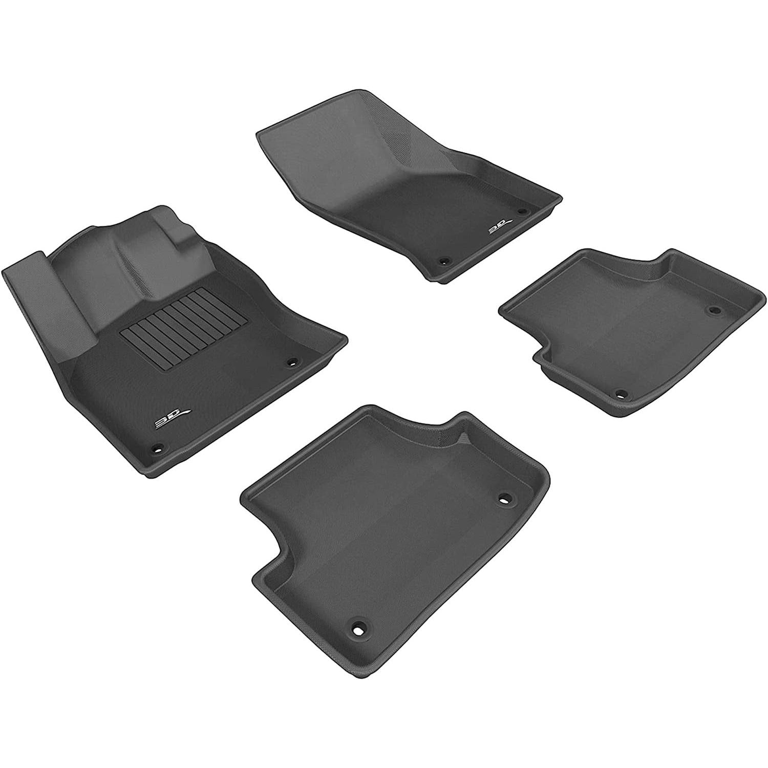 3D MAXpider Complete Set Custom Fit All-Weather Floor Mat for Select Audi A3/S3 Models - Kagu Rubber (Black)-SR1 Performance
