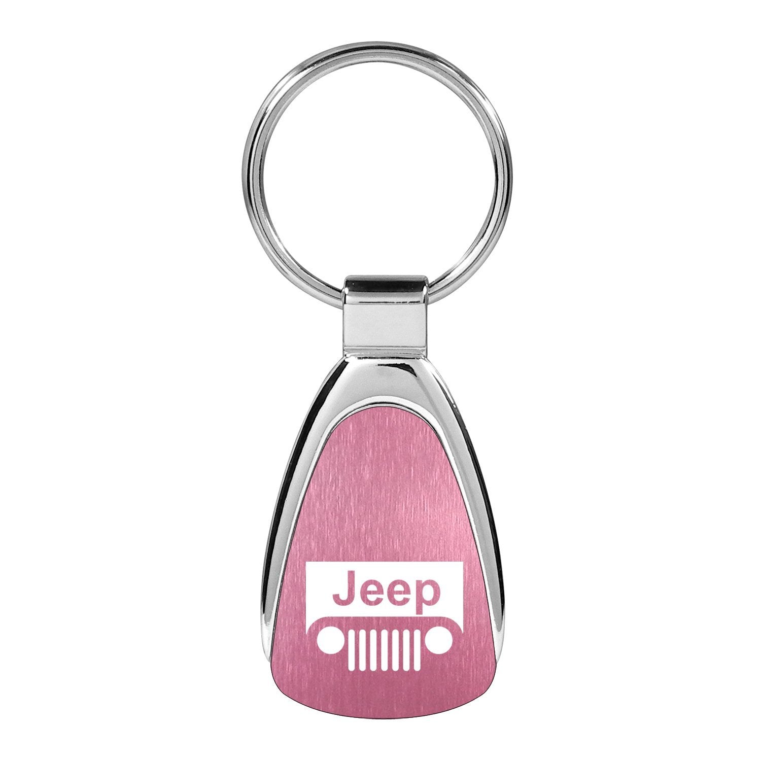 Au-Tomotive Gold, Inc. Officially Licensed Pink Teardrop Key Chain for Jeep Grille
