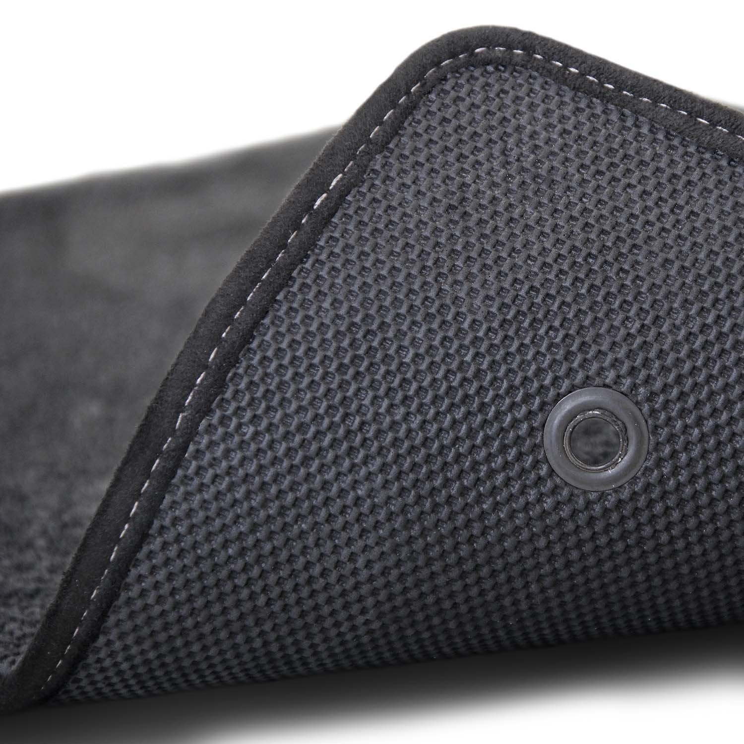 2008-2012 Corvette Ebony Black Floor Mats - Crossed Flags Logo