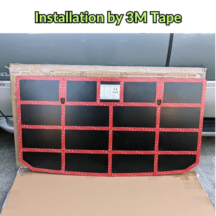 Lensun 105W 12V Hood Flexible Solar Panel Custom Fit for Toyota FJ Cruiser (2006-2022) - Off Grid Solar Power for Offroading/Overlanding/Camping