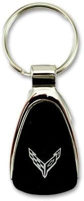 Corvette Teardrop Chrome Keychain - C8 2020-2025 : Black