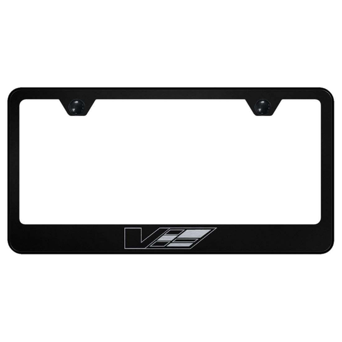 Au-Tomotive Gold Cadillac V Logo Laser Etched Frame – Black