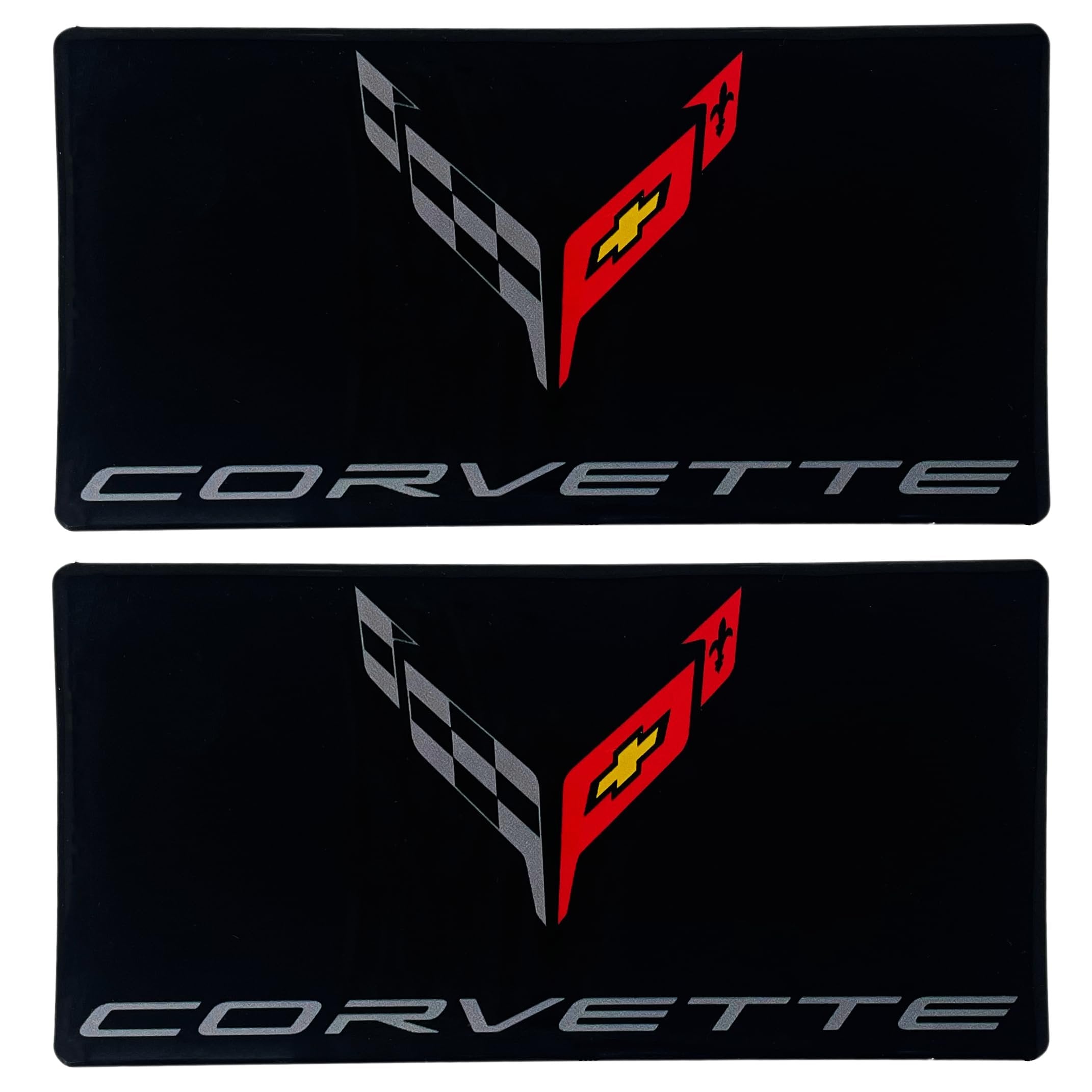 C8 Corvette Logo Sun Visor Label Cover Decal - Set of 2 Domed : 2020 - 2025