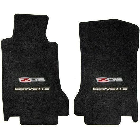 Lloyds Ultimat Floor Mats - Ebony with Z06 505HP Emblem with Silver Corvette Script (07.5 - 13 C6 Z06)-SR1 Performance