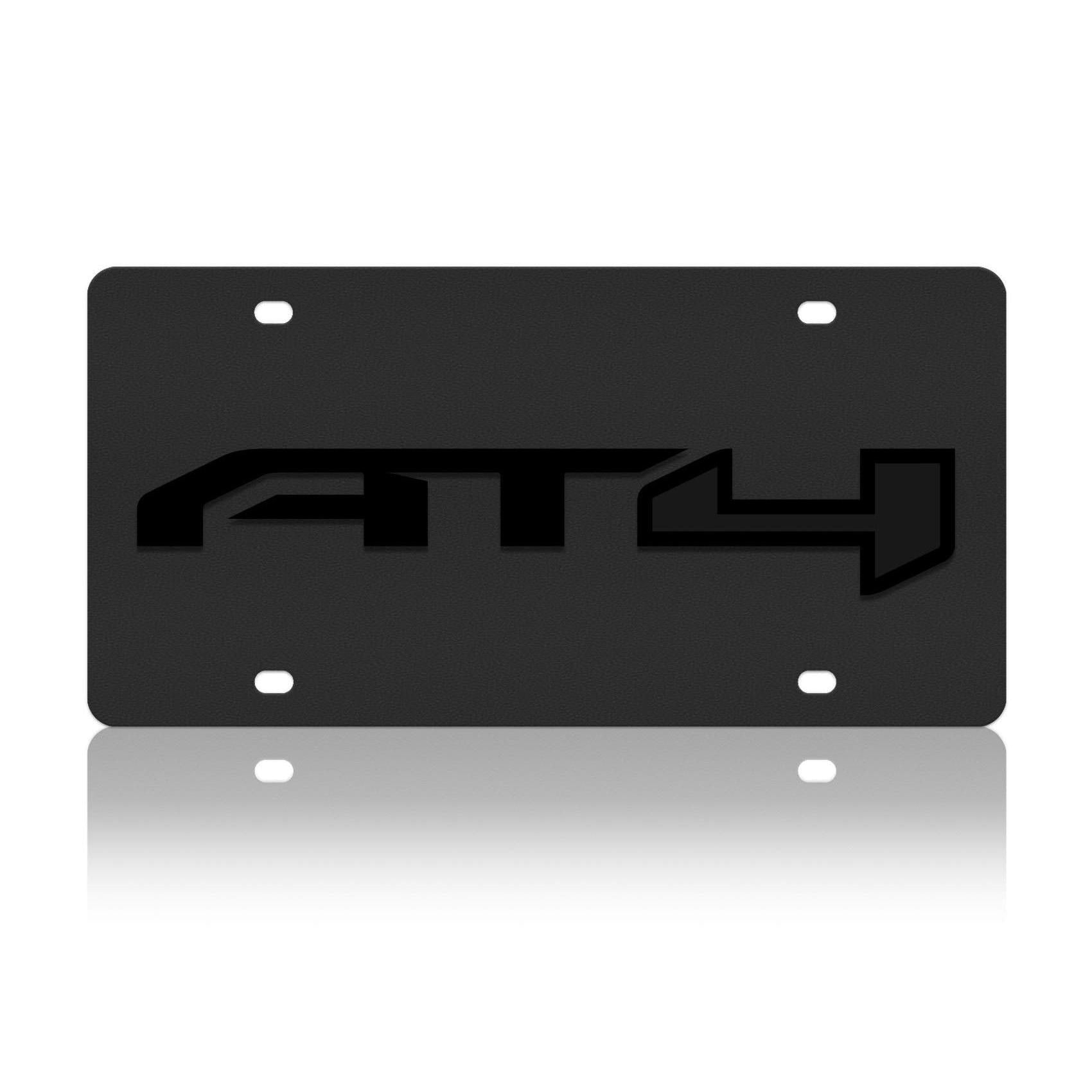 Eurosport Daytona- Compatible with -, GMC AT4 Blackout on Carbon Steel License Plate