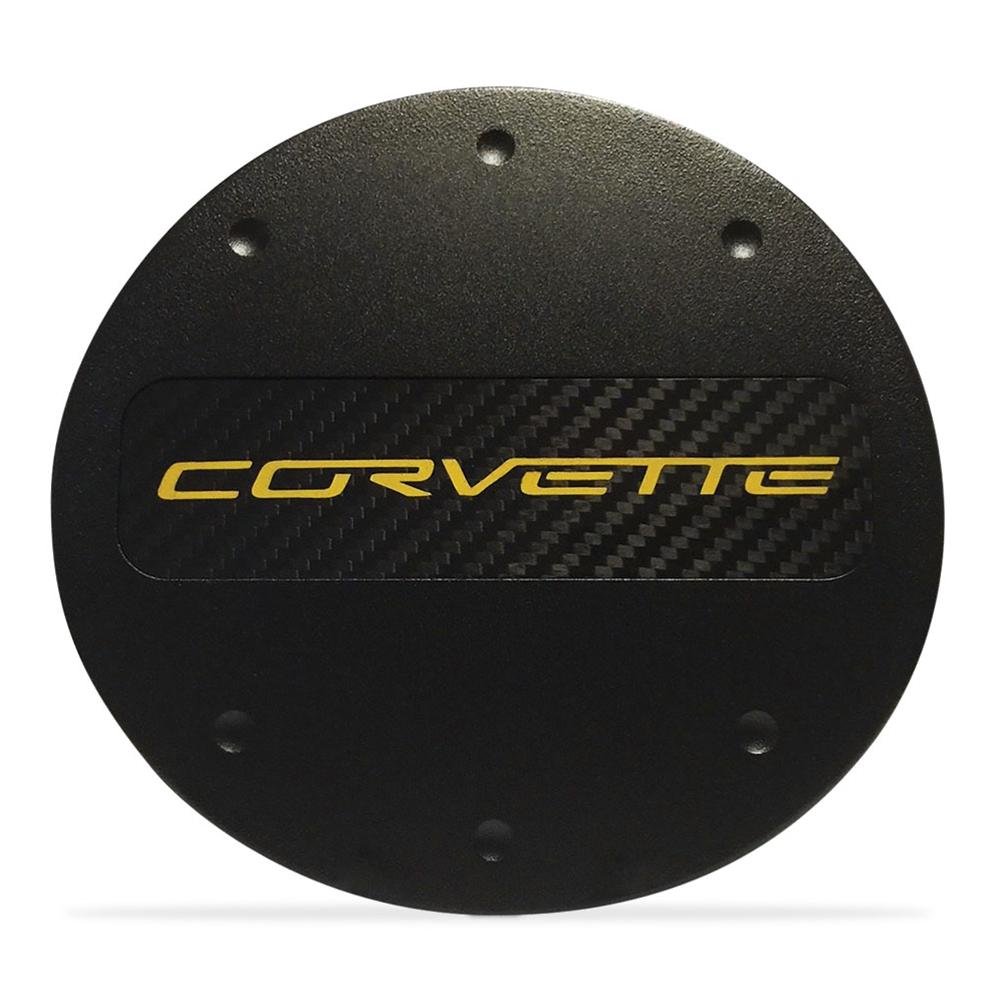 C7 Corvette - Billet Fuel Door - Coupe and Convertible - Black Powder Coat : Stingray, Z51
