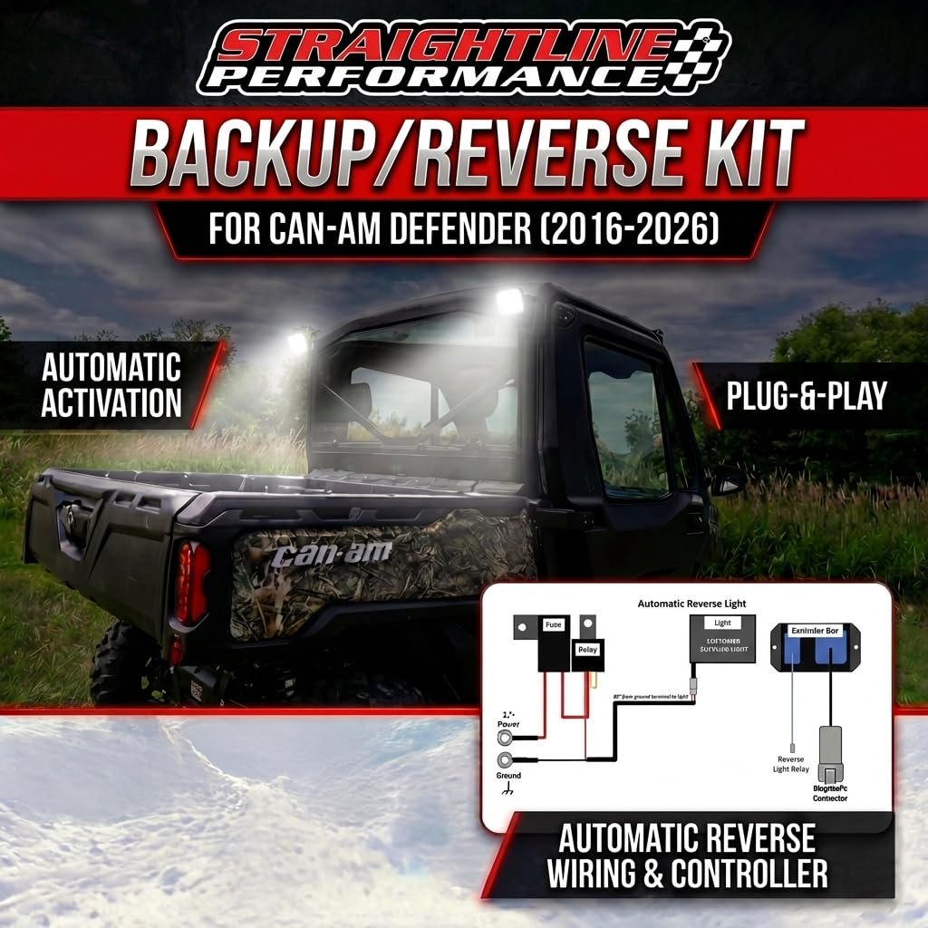Backup Reverse LED Light Kit for UTV, 2024+ Xpedition, 2015+ Ranger, 2016+ Defender – SmartWire Plug & Play System, Automatic Reverse Activation (Base Kit - No Light, 2024+ Polaris Xpedition)