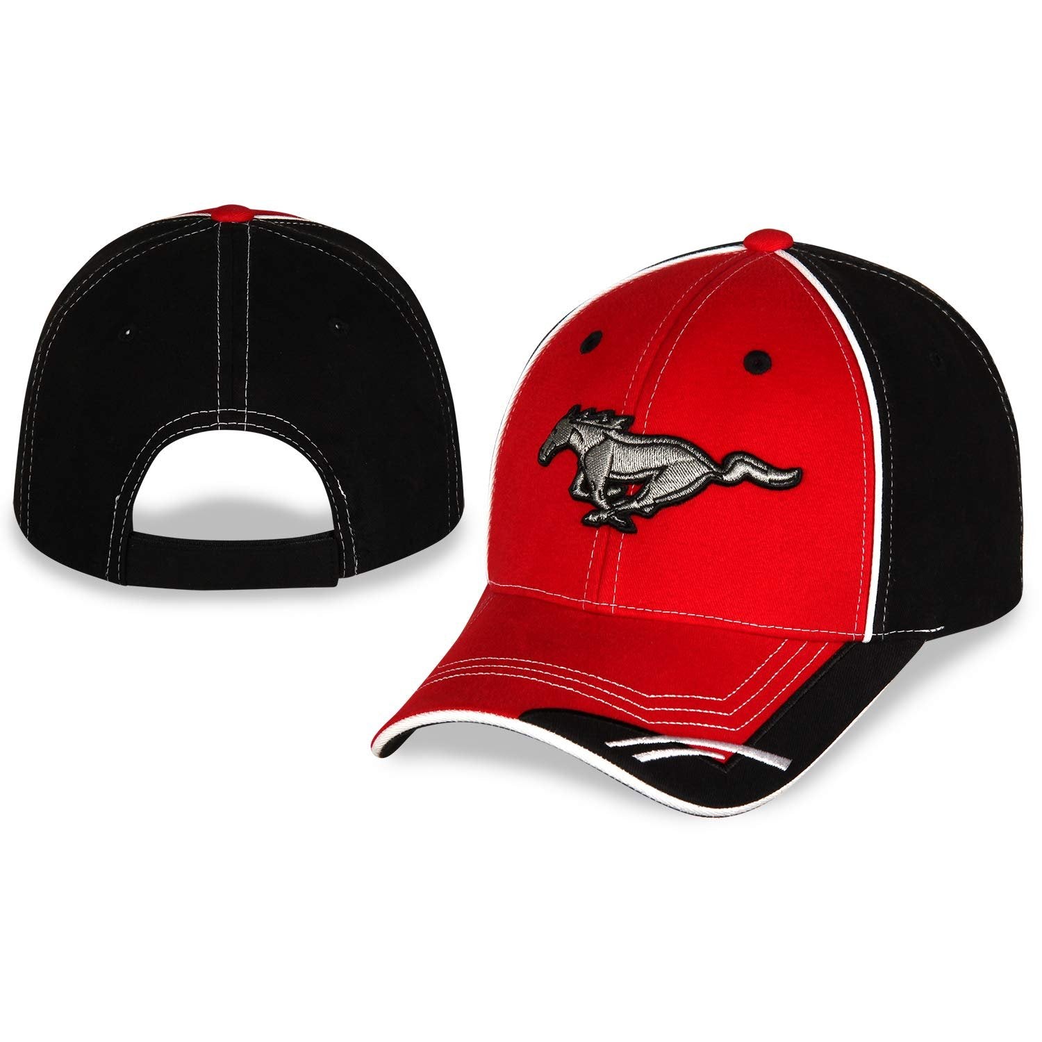 Ford Mustang Baseball Cap for Men - Logo Car Racing Hat Red Black