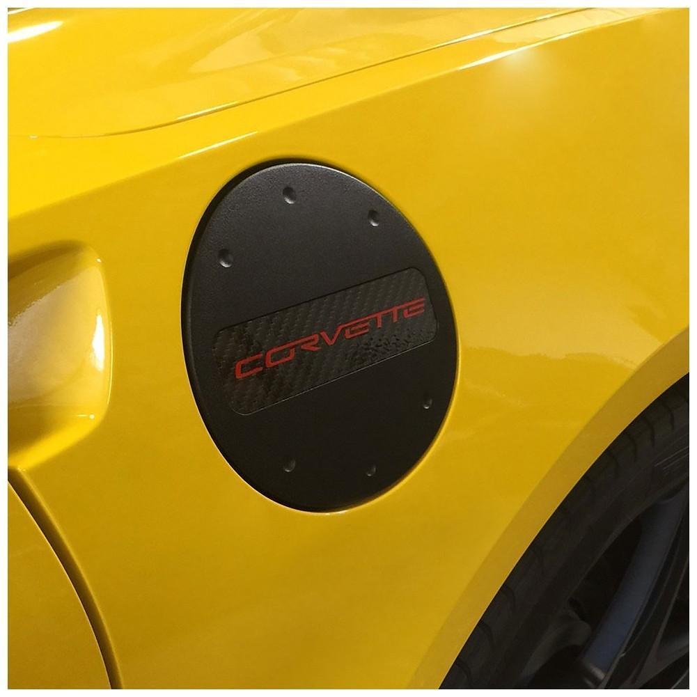 C7 Corvette - Billet Fuel Door - Coupe and Convertible - Black Powder Coat : Stingray, Z51
