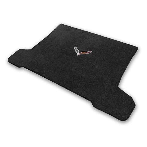 C7 Corvette Cargo Floor Mat with Crossed Flags Logo - Ebony