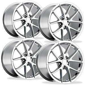 2009 C6Z06 Spyder Style Corvette Wheels (Set): Chrome 17x8.5/18x9.5 1997-2004 C5