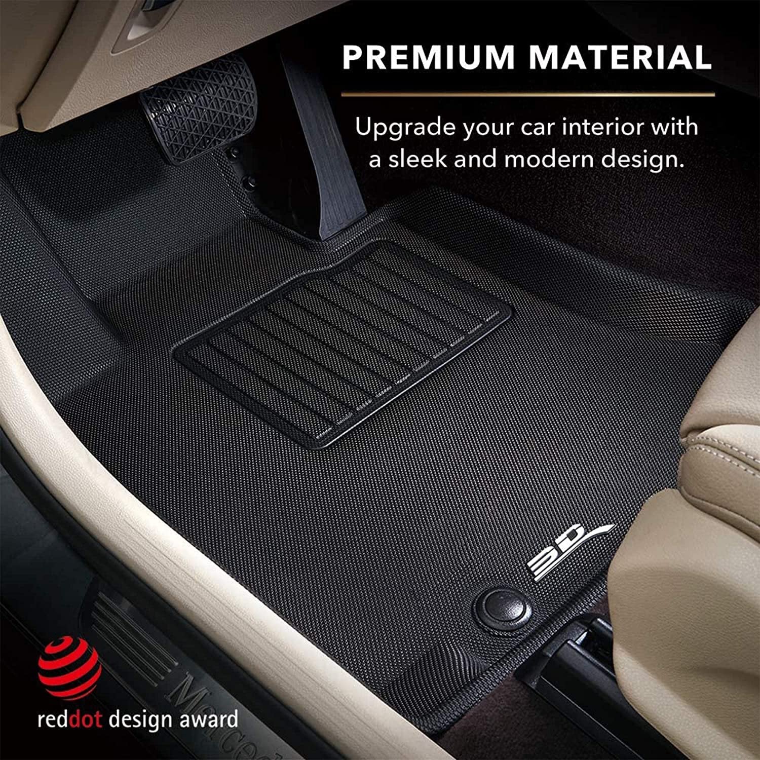 3D MAXpider Front Row Custom Fit All-Weather Floor Mat for Select Mercedes-Benz GLE Class (C292) Models