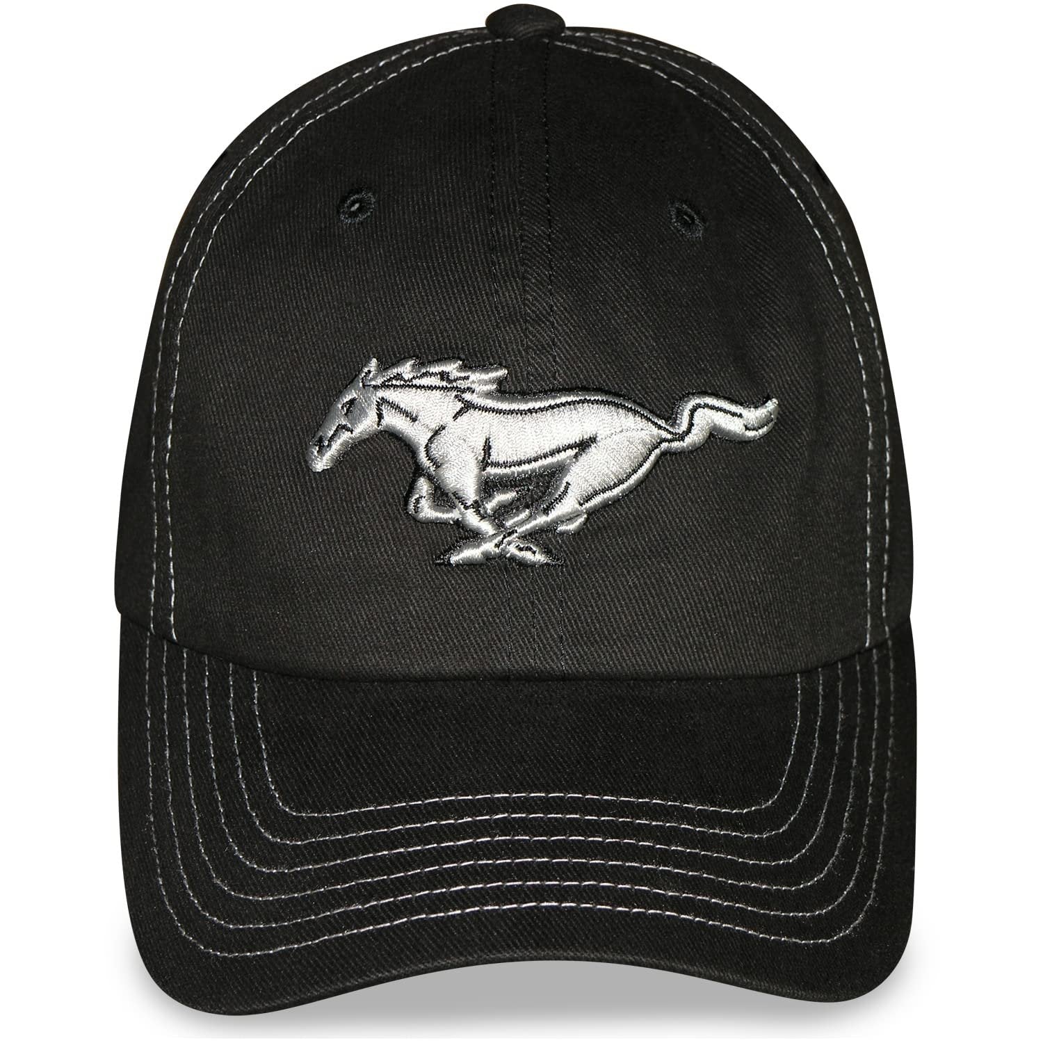 Ford Mustang Pony Logo Unstructured Adjustable Black Hat/Cap