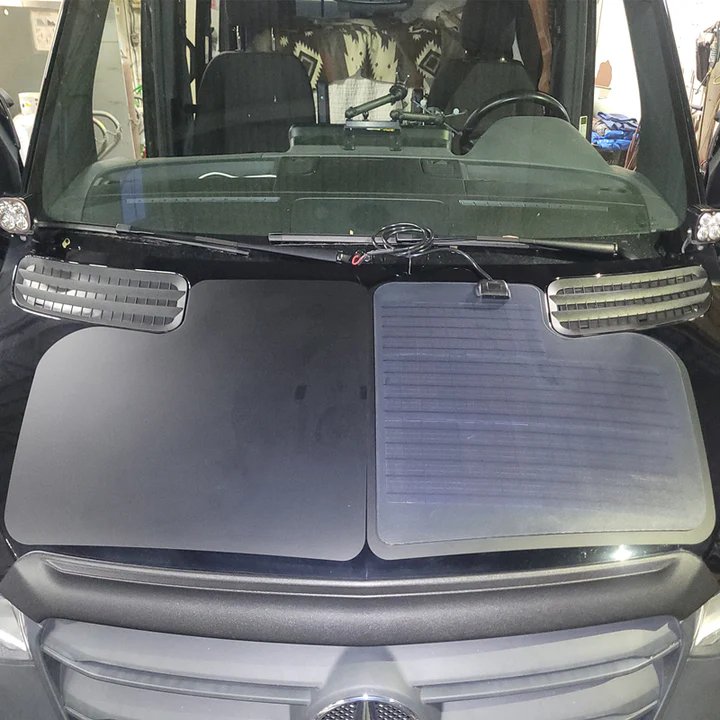 Lensun 90W 12V Hood Flexible Solar Panel for Mercedes-Benz Sprinter 3rd Gen(2019-present) - Off Grid Solar Power for Offroading/Overlanding/Camping