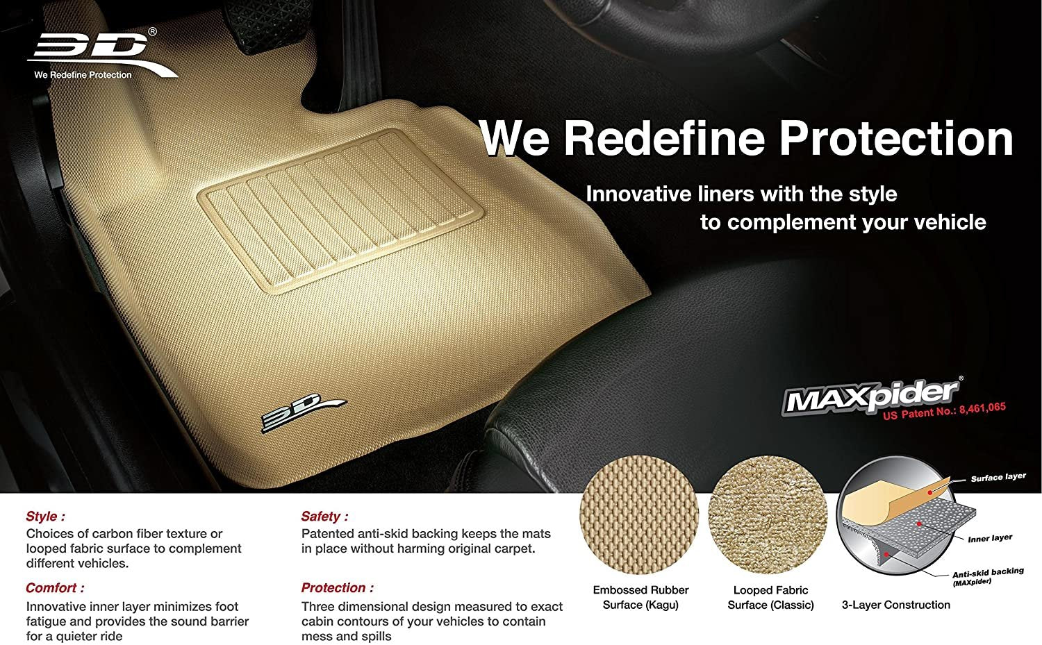 3D MAXpider Cargo Custom Fit All-Weather Floor Mat for Select Toyota Corolla Models - Kagu Rubber