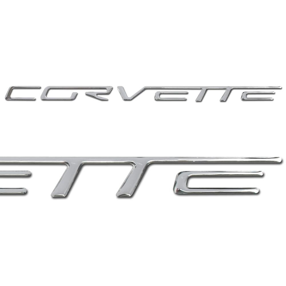 Corvette Domed Bumper Insert/Decals - (Set) : C6, Z06, ZR1, Grand Sport - Chrome