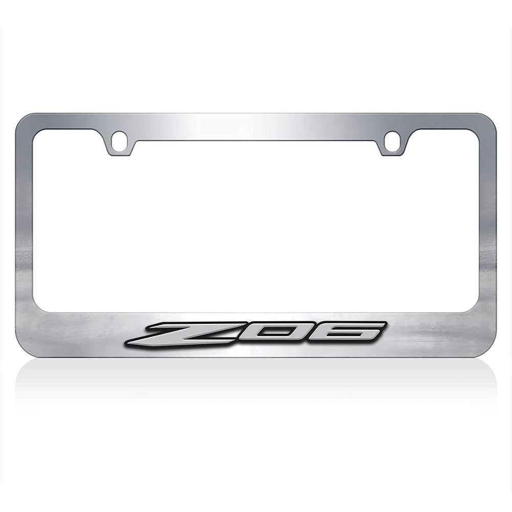 Corvette Chrome License Plate Frame W/Z06  Logo : C8 Z06
