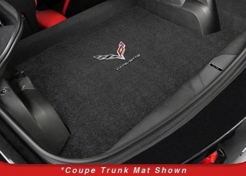 2014-2017 C7 Corvette Coupe Jet Black Trunk Mat - Crossed Flags & Corvette Script