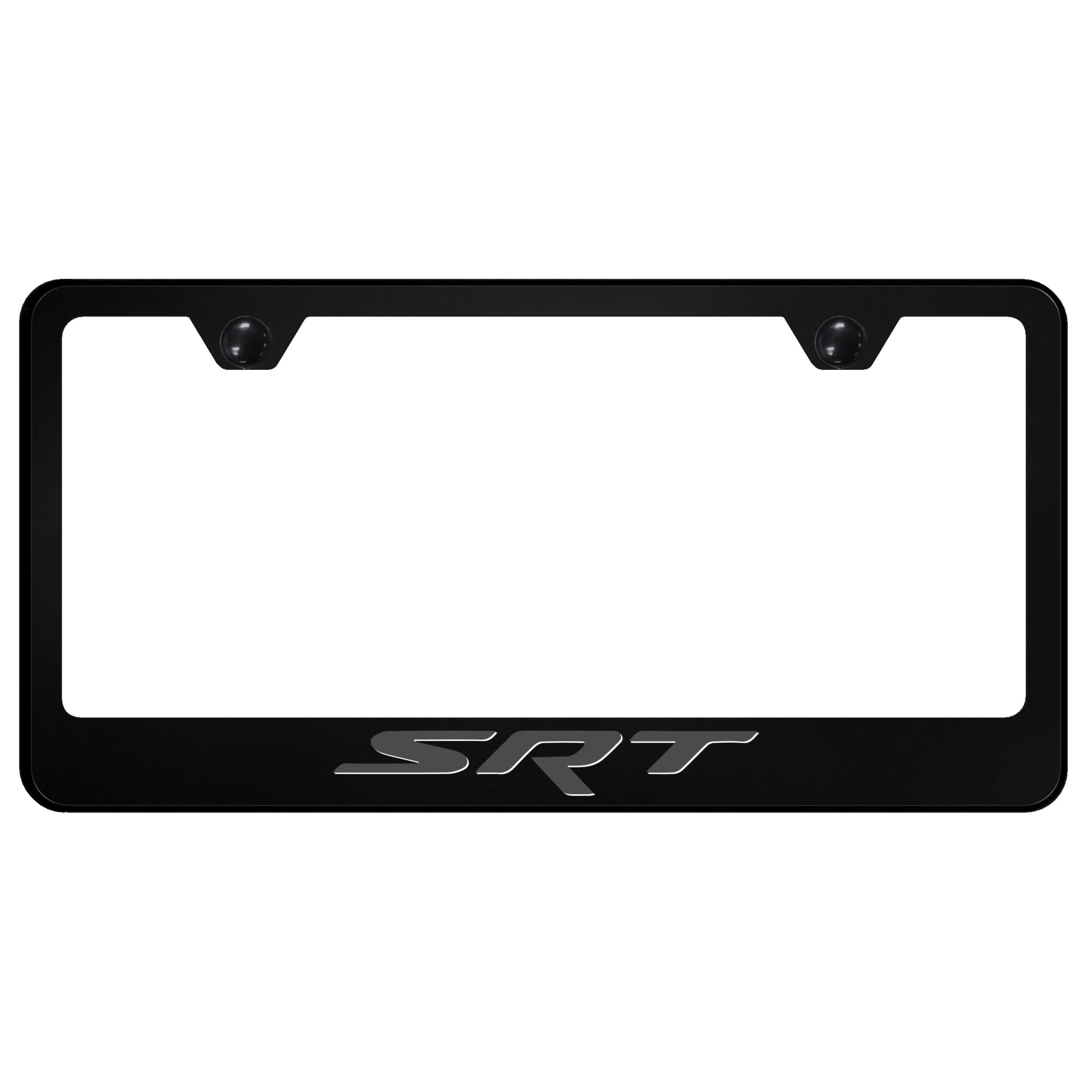 Au-TOMOTIVE GOLD, INC. Officially Licensed UV Print Logo on Black Polycarbonate License Plate Frame for SRT (Ghost)