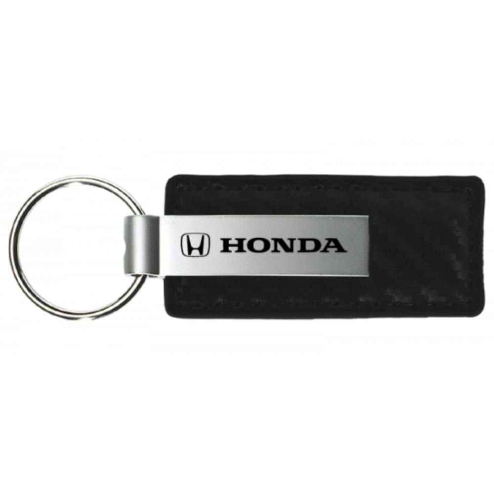 Au-TOMOTIVE GOLD, INC. Officially Licensed Carbon Fiber Leather Key Chain for Honda (Black)