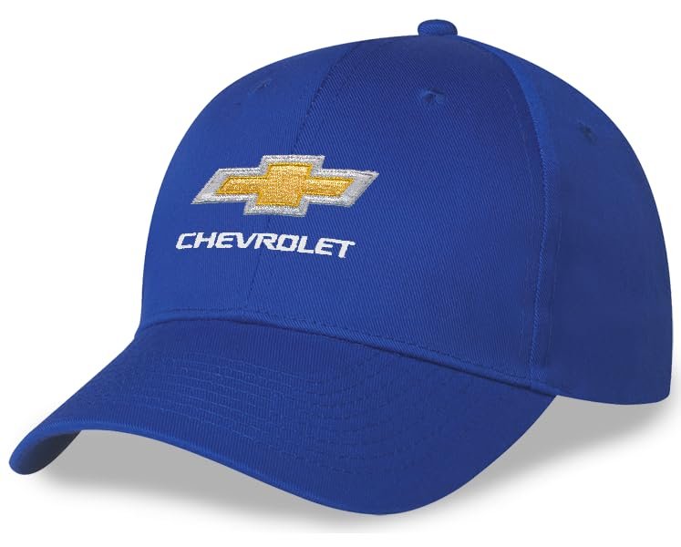 Chevrolet Bowtie Logo Twill Hat - Officially Licensed Adjustable Chevy Cap (US, Alpha, One Size, Blue)
