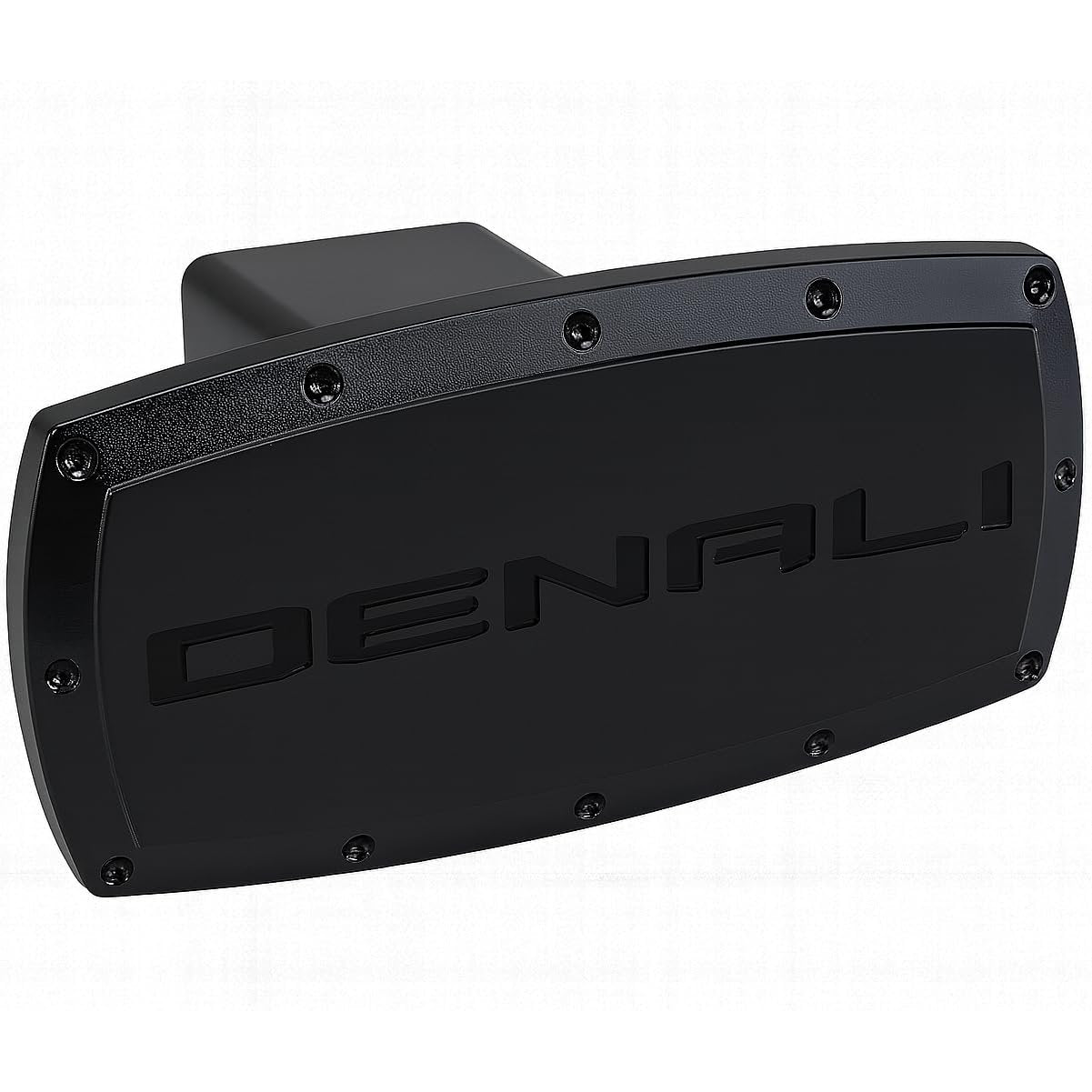 GMC Denali Hitch Cover Plug - Black Billet Aluminum with Gloss Black Logo - USA Made