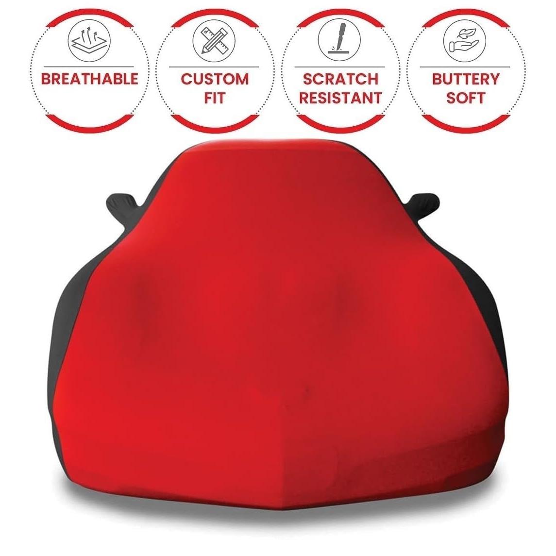 Corvette Ultraguard Stretch Satin Sport Car Cover - Dark Red/Black - Indoor : 1984-1996 C4