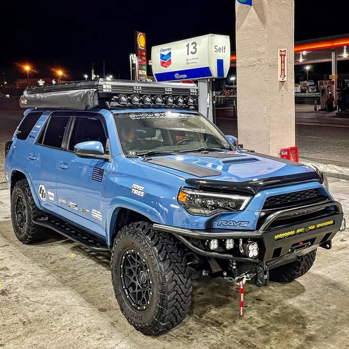 Lensun 80W 12V Hood Flexible Solar Panel for Toyota 4Runner 4th/5th Gen (2003-2024) w/Scoop - Off Grid Solar Power for Offroading/Overlanding/Camping