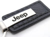 Jeep Cherokee Carbon Fiber Texture Leather Key Chain - Black