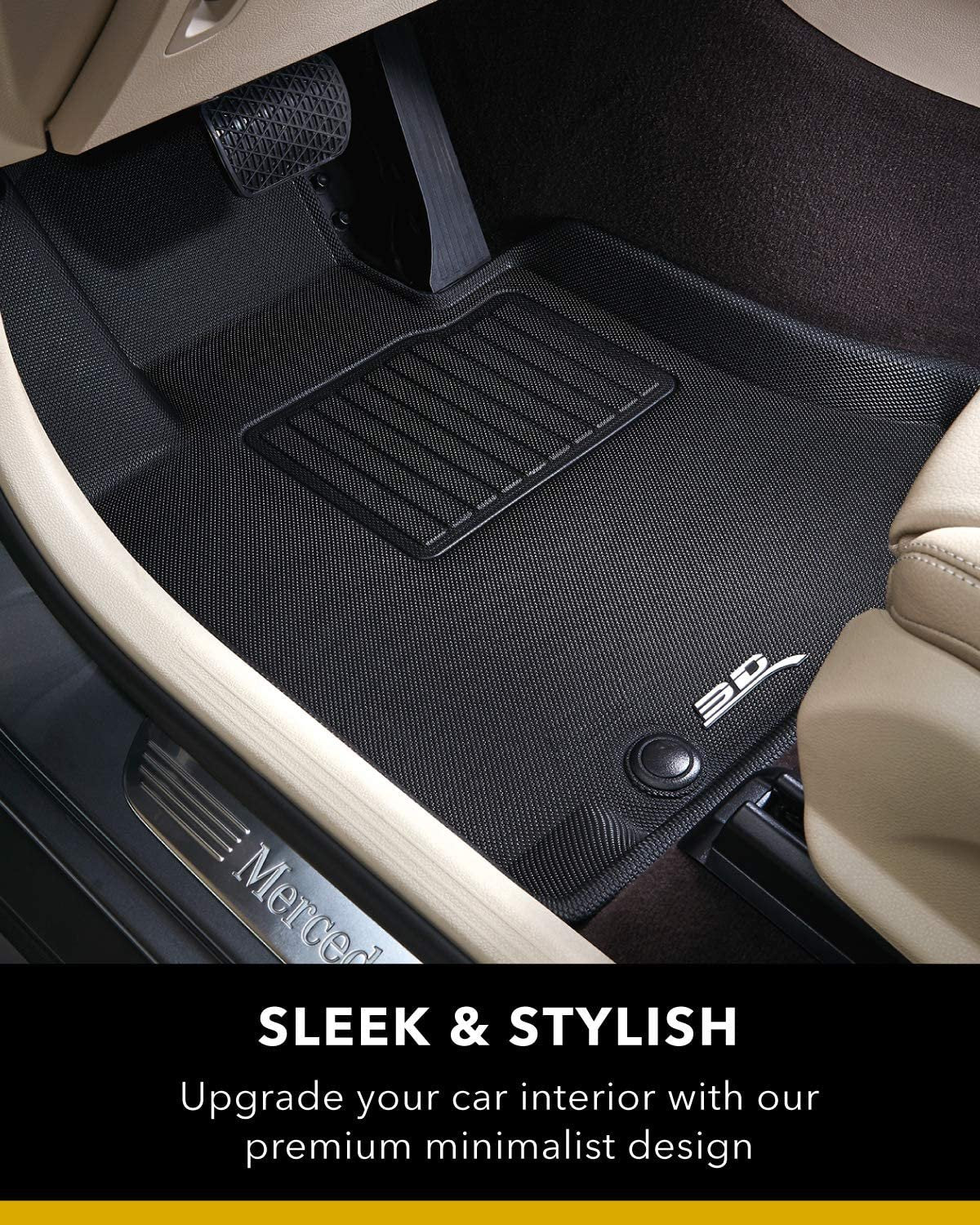 3D MAXpider Front Row Custom Fit All-Weather Floor Mat for Select Mercedes-Benz GLC-Class (X205) Models