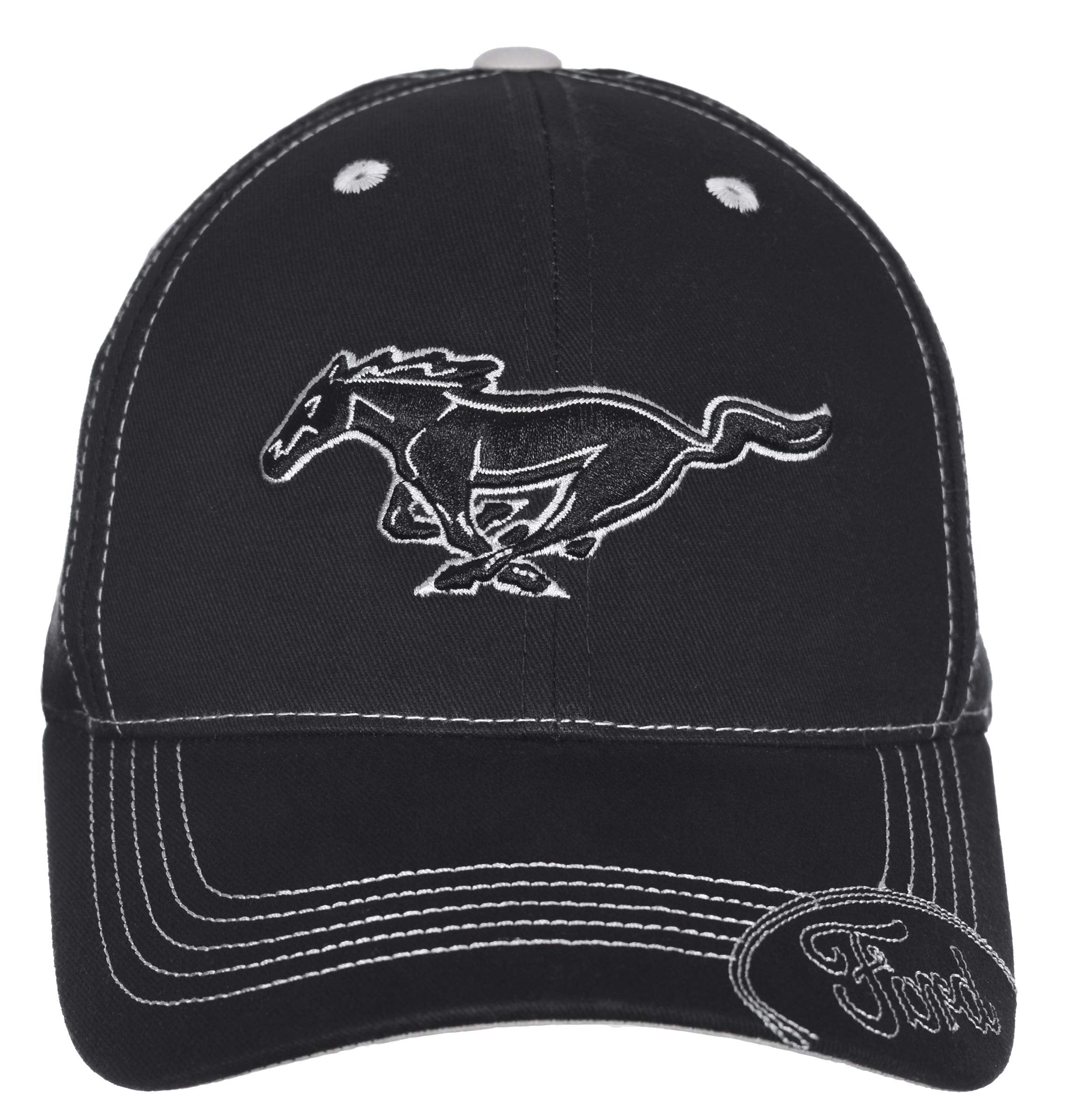 Ford Mustang Logo Cap Adjustable Black Fabric Hat