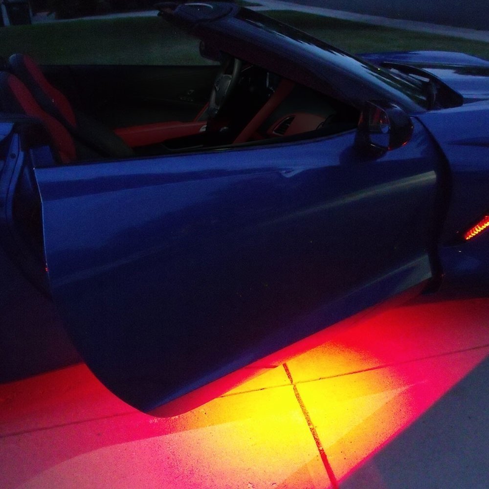Corvette Door Handle/Under Door Puddle LED Lighting Kit : C7 Stingray, Z51, Z06 (Orange Bright)