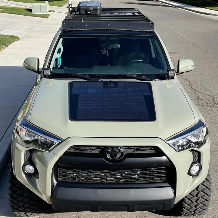 Lensun 100W 12V Hood Flexible Solar Panel for Toyota 4Runner 4th & 5th Gen (2003-2024) - Off Grid Solar Power for Offroading/Overlanding/Camping