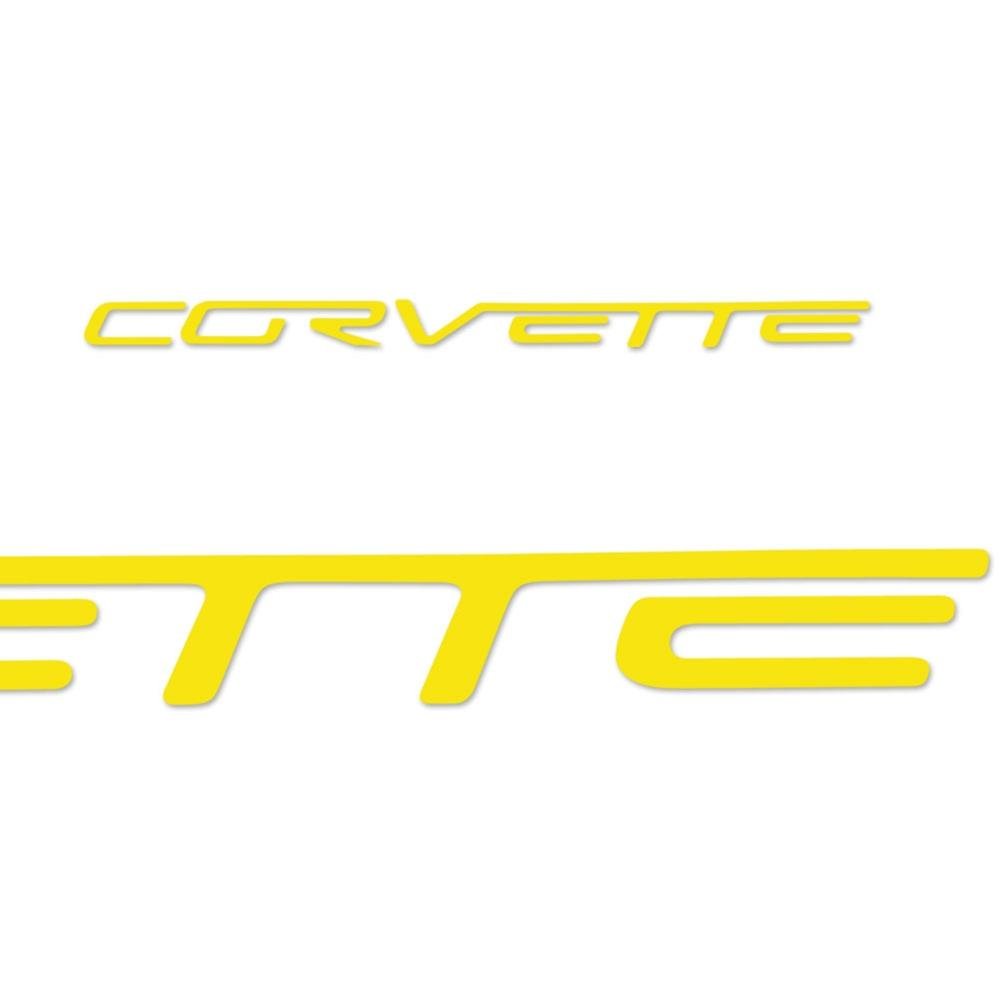 C6 Corvette Interior Vinyl Letter Decals - Passenger Side - Light Oak