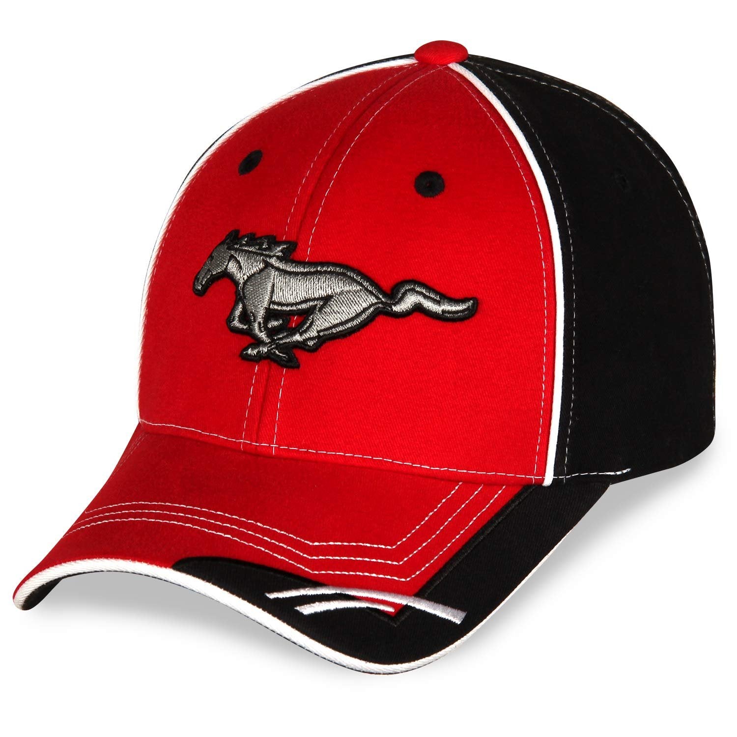 Ford Mustang Baseball Cap for Men - Logo Car Racing Hat Red Black