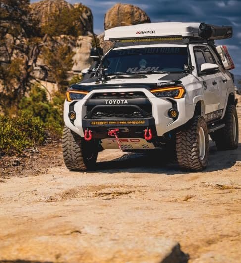 Lensun 80W 12V Hood Flexible Solar Panel for Toyota 4Runner 4th/5th Gen (2003-2024) w/Scoop - Off Grid Solar Power for Offroading/Overlanding/Camping