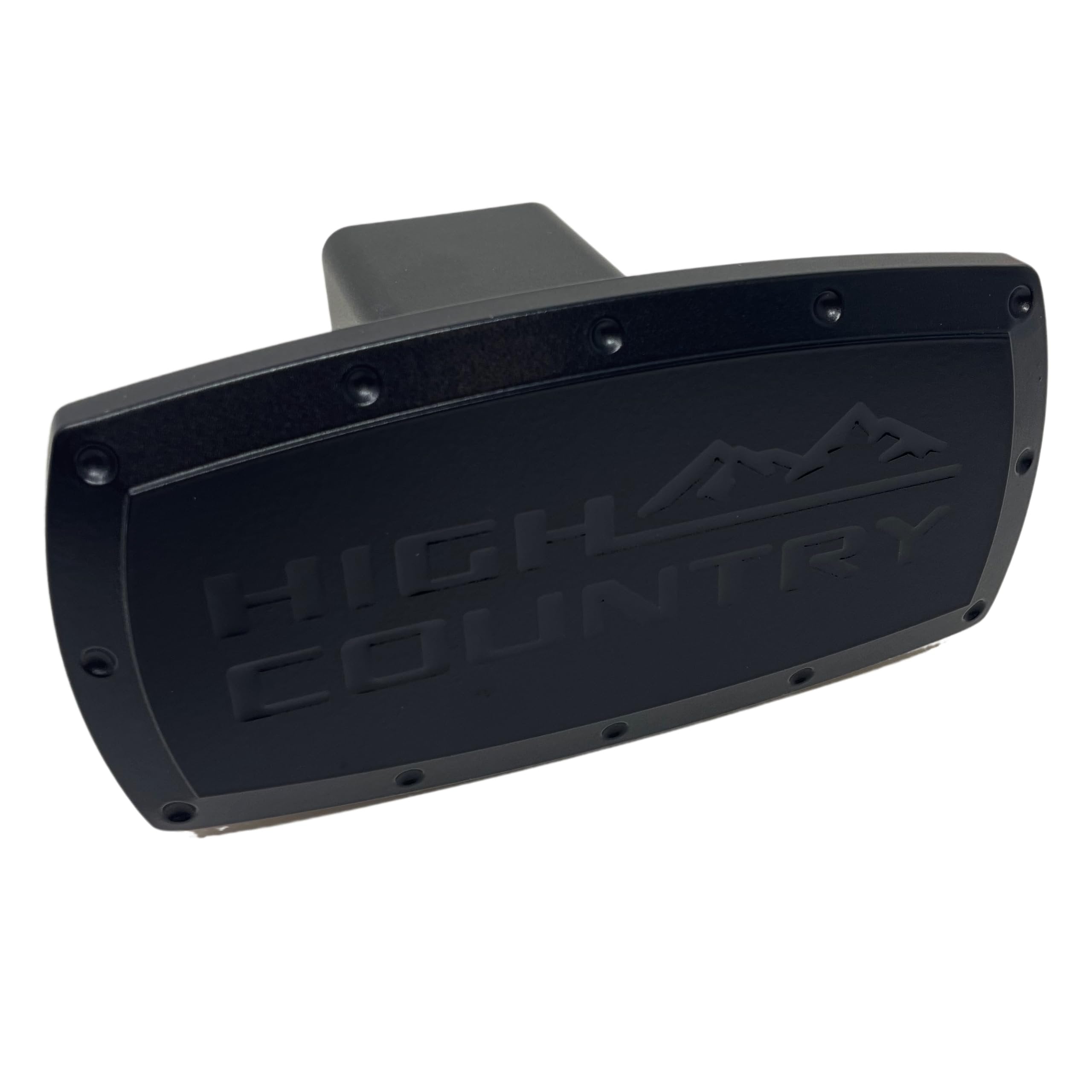 Chevy High Country Hitch Cover Plug - Black Billet Aluminum with Gloss Black Logo - USA Made for Chevrolet Silverado 1500, Silverado 2500HD, Tahoe, Suburban