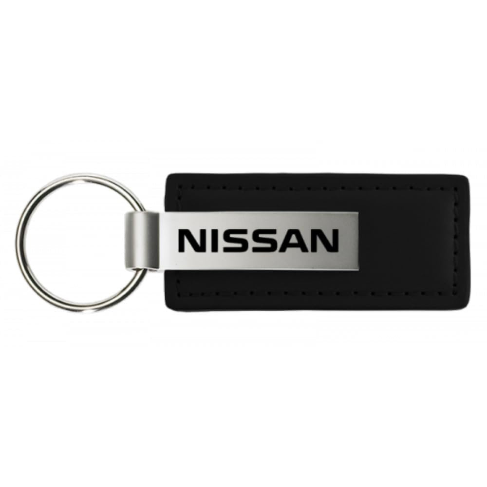 AU-TOMOTIVE GOLD INC. Officially Licensed Leather Keychain for Nissan (Black)