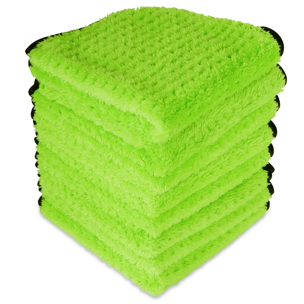 Liquid X Green Xtreme Detail Plush Waffle Weave Towel - 16" x 16"