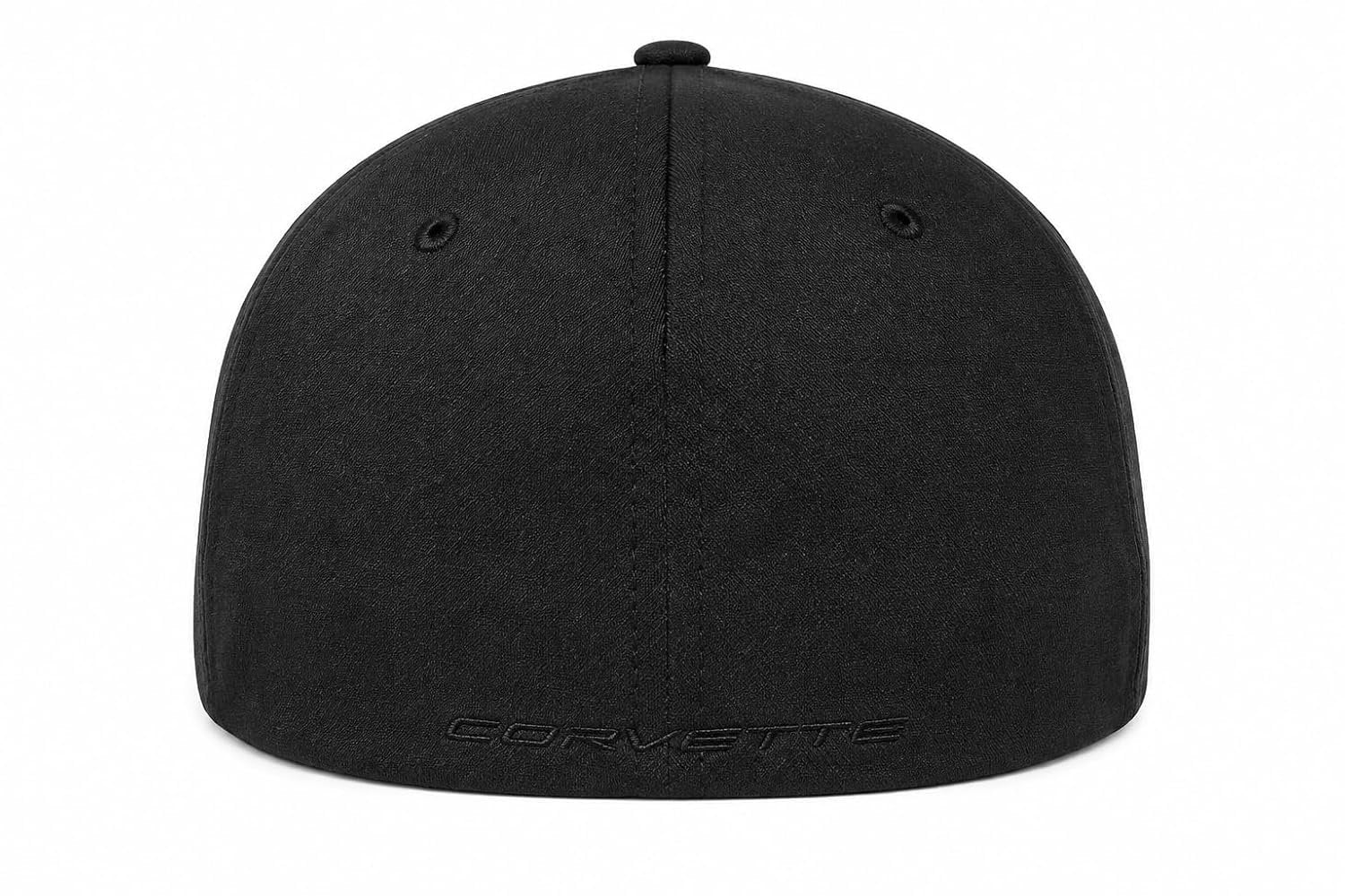Next Gen Corvette C8 Fitted Cap – Sonic Weld Carbon Black Crossed Flags Logo Hat – w/ Corvette Rear Logo