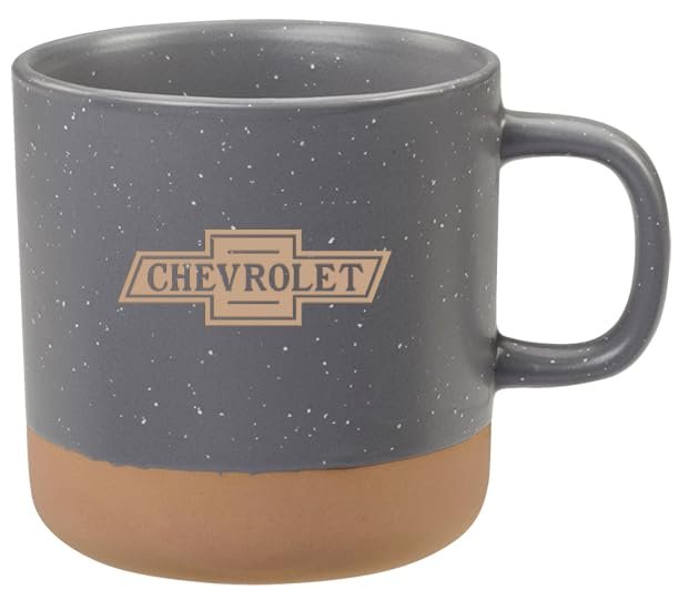 Chevrolet 12oz Grey Santos Ceramic Mug Cup - Chevy Coffee Mug