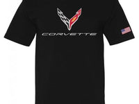 Made in The USA - C8 Corvette Crossed Flags T-Shirt-SR1 Performance
